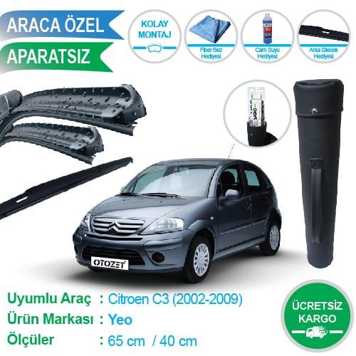 Citroen C3 Ön ve Arka Silecek Süpürge Seti Çanta Hediyeli