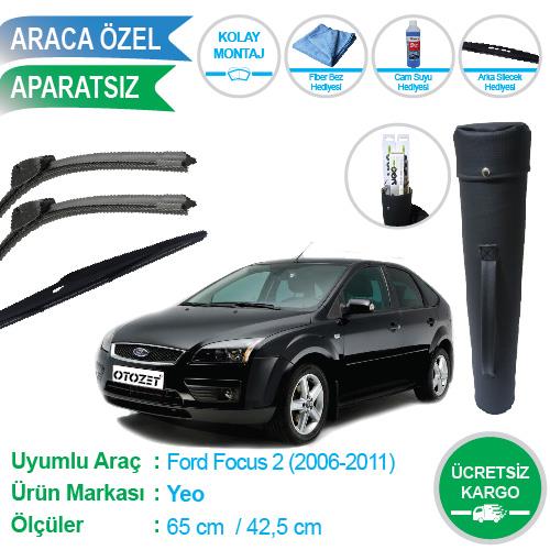 FORD FOCUS 2 ARKA ÖN SİLECEK SÜPÜRGESİ SETİ ÇANTALI 2006-2011
