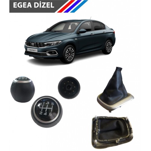 Fiat Egea Dizel Motor 6 İleri Vites Topuzu ve Gri Detaylı Körük