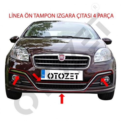 Fiat Linea Ön Tampon Nikelaj Çıtası 4 Parçalı Set