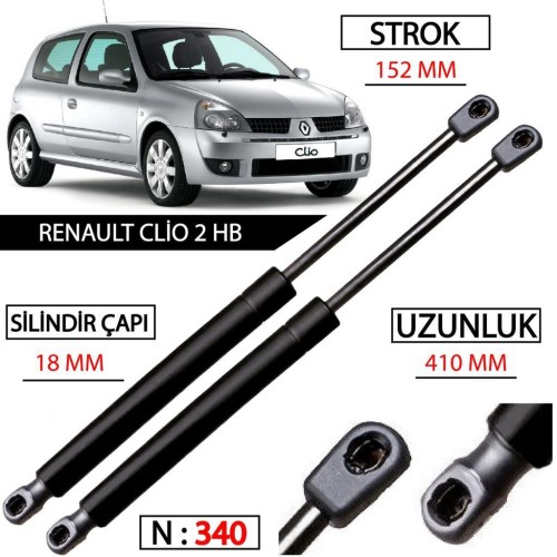 OTOZET Clio 2 Hatchback Bagaj Amortisörü Sağ Sol Takım 7700842256