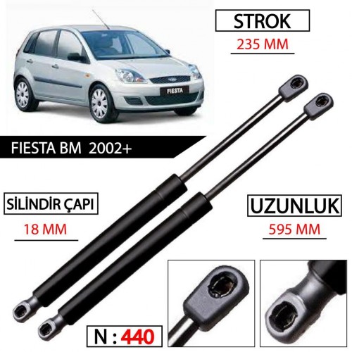 OTOZET Fiesta Bagaj Amortisörü Sağ Sol Takım 2002 - 2008
