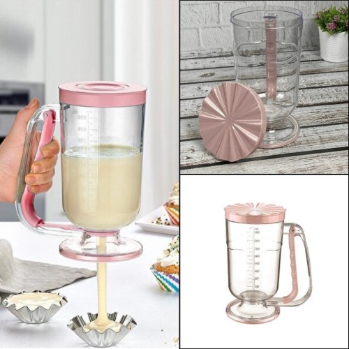 OTOZET Hamur Porsiyonlayıcı Dağıtıcı Pankek Makinası 1 Litre Pembe Kapak