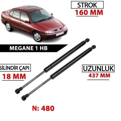 OTOZET Megane 1 Hatchback Bagaj Amortisörü Sağ Sol Takım 7700828451