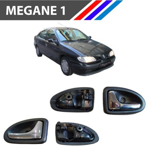 OTOZET Megane 1 İç Açma Kolu 4 Adetli Set Parlak Krom Detaylı