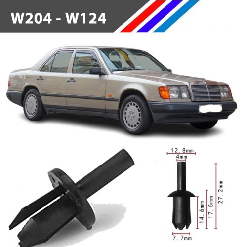 OTOZET Mercedes W204 - W124 Davlumbaz Klipsi 50 Adetli Paket