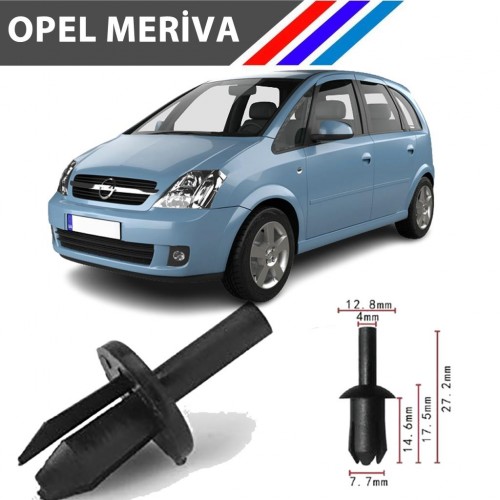 OTOZET Opel Meriva Davlumbaz Klipsi 25 Adetli Paket