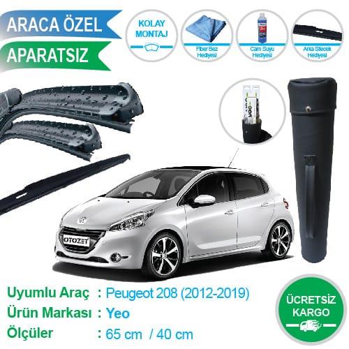 OTOZET Peugeot 208 Ön - Arka Silecek Süpürge Seti Çanta Hediyeli