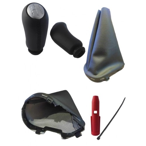 OTOZET Symbol 2 Kasa Suni Deri Vites Topuzu ve Körüğü Krom Kapak