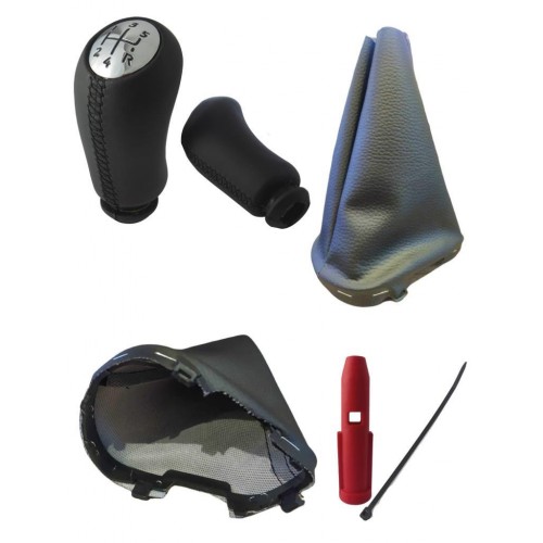 OTOZET Symbol 2 Kasa Suni Deri Vites Topuzu ve Körüğü Parlak Krom