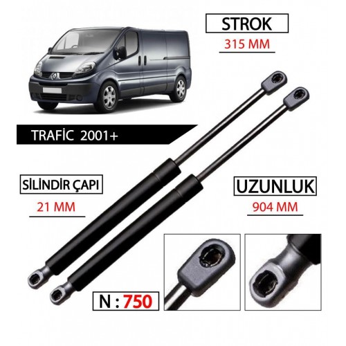 OTOZET Trafic Bagaj Amortisörü Sağ Sol Takım 2001 Sonrası
