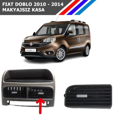 Otozet - Fiat Doblo Orta Sağ Havalandırma Izgarası Gri Düğmeli 2010- 2014 Makyajsız Kasa
