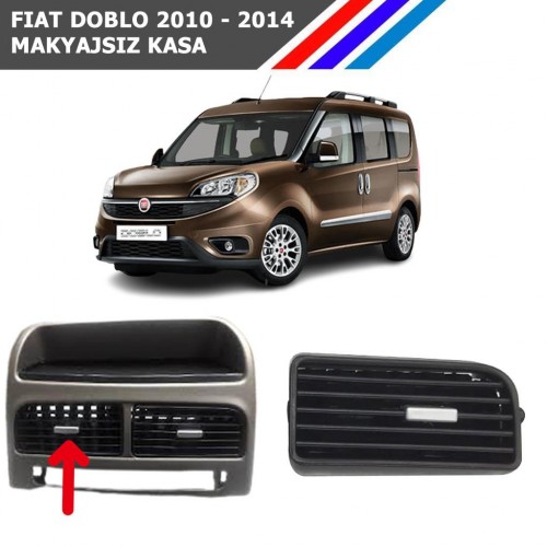 Otozet - Fiat Doblo Orta Sol Havalandırma Izgarası Gri Düğmeli 2010- 2014 Makyajsız Kasa