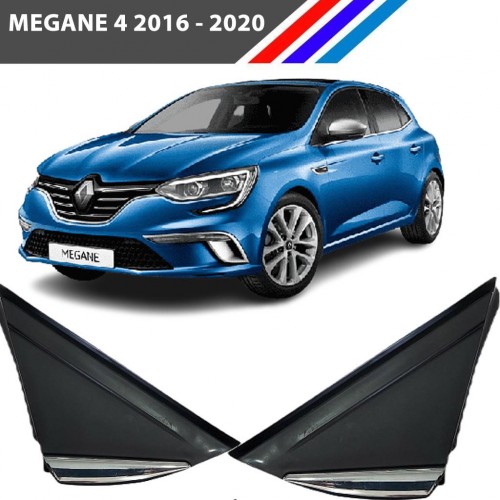 Otozet Megane 4 Kelebek Camı Üçgen Bakaliti Sol ve Sağ Takım Krom Detaylı