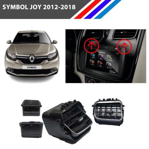 Otozet - Renault Symbol Havalandırma Izgarası Orta Sağ ve Sol Takım Krom Detaylı 2012-2018