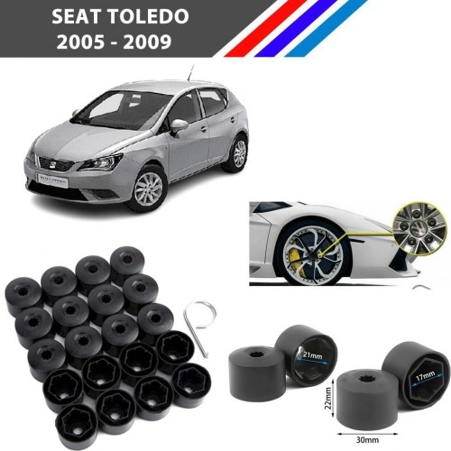 Otozet - Seat Toledo Bijon Civata Kapağı Siyah Renk 20 Adetli Set 17mm 1K06011739B9