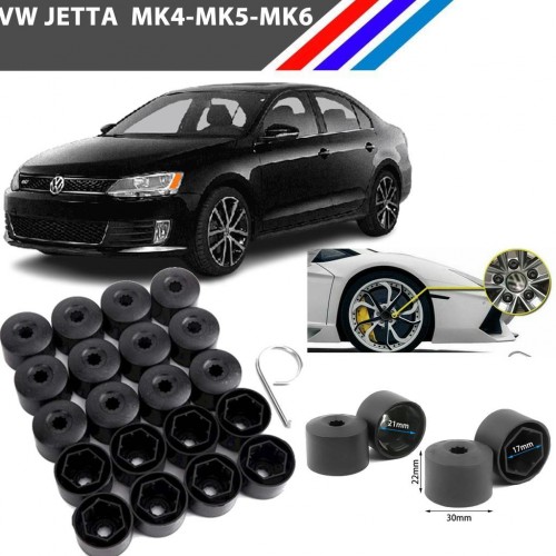 Otozet - VW Jetta Bijon Civata Kapağı Siyah Renk 20 Adetli Set 17mm 1K06011739B9