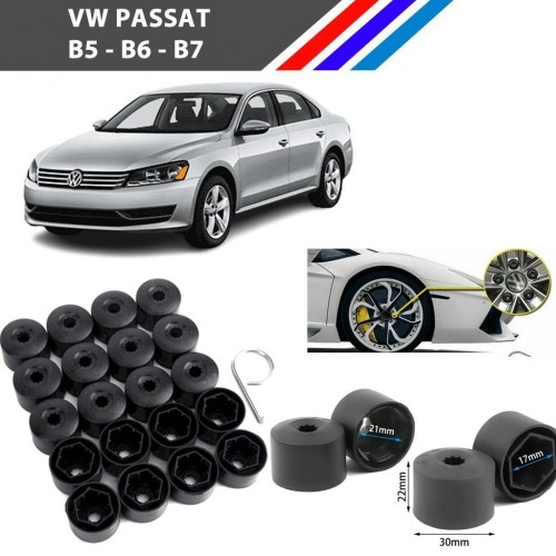 Otozet - VW Passat Bijon Civata Kapağı Siyah Renk 20 Adetli Set 17mm 1K06011739B9