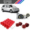 Otozet - VW Sharan Bijon Civata Kapağı Kırmızı Renk 20 Adetli Set 17mm 1K06011739B9
