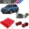 Otozet - VW Tiguan Bijon Civata Kapağı Kırmızı Renk 20 Adetli Set 17mm 1K06011739B9