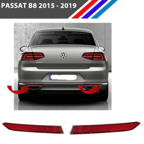 Passat B8 Sedan Arka Tampon Reflektörü Dış Sağ Sol Takım