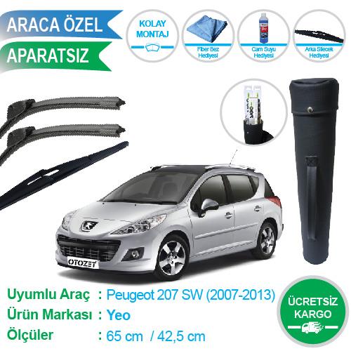 Peugeot 207 SW Kasa Ön ve Arka Silecek Süpürgesi Çanta Hediyeli