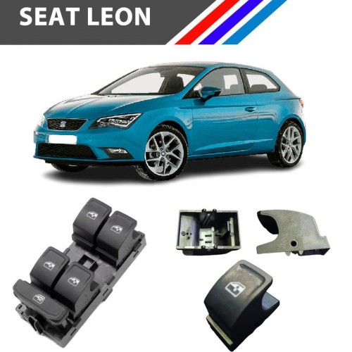 Seat Leon Cam Açma Düğme Tuş Butonu Siyah 1 Adet 2013-2018