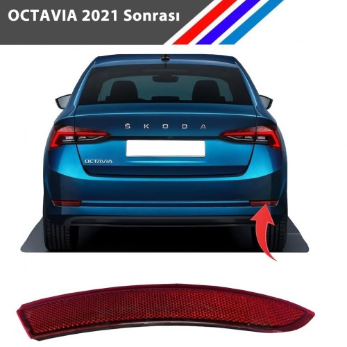 Skoda Octavia Arka Tampon Reflektörü Sağ Taraf 2021 Sonrası