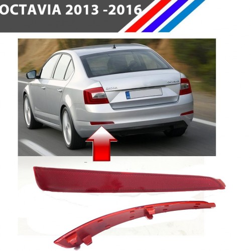 Skoda Octavia Arka Tampon Reflektörü Sol Taraf 2013 - 2016