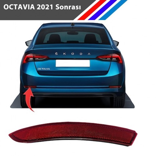 Skoda Octavia Arka Tampon Reflektörü Sol Taraf 2021 Sonrası
