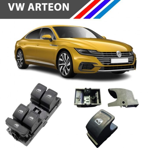 VW Arteon Cam Açma Düğme Tuş Butonu Siyah 1 Adet 2017 Sonrası