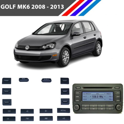 VW Golf MK6 Radyo CD Çalar Tuş Takımı 16 Parçalı 2008 - 2013