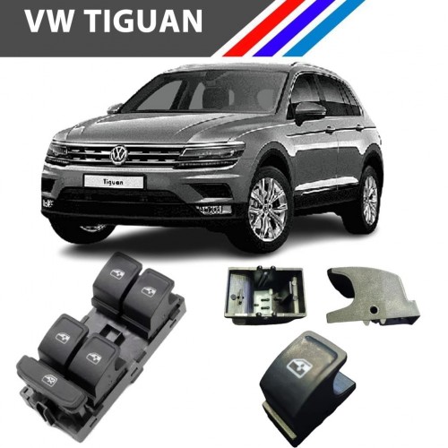 VW Tiguan Cam Açma Düğme Tuş Butonu Siyah 1 Adet 2016 Sonrası