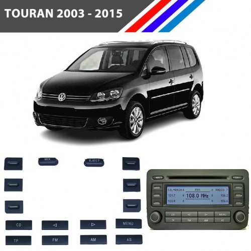 VW Touran Radyo CD Çalar Tuş Takımı 16 Parçalı 2003 - 2015