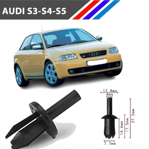 OTOZET Audi S3-S4-S5 Davlumbaz Klipsi 50 Adetli Paket