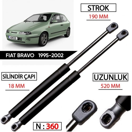 OTOZET Fiat Bravo Bagaj Amortisörü Sağ Sol Takım 1995 - 2002 46783650