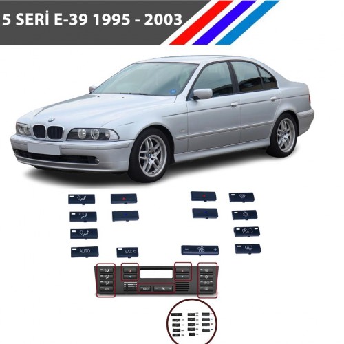 Bmw 5 Serisi E-39 Klima Kontrol Düğme Seti 14 Parçalı 1995 2003
