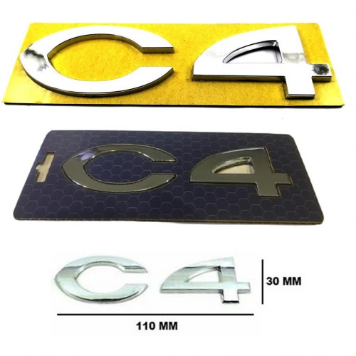 Citroen C4 Bagaj Yazısı 110 mm - 30 mm