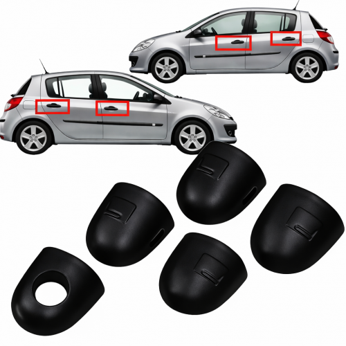 Renault Clio 3 Kapı Kol Kapağı Tamir Seti Siyah 5 li Set