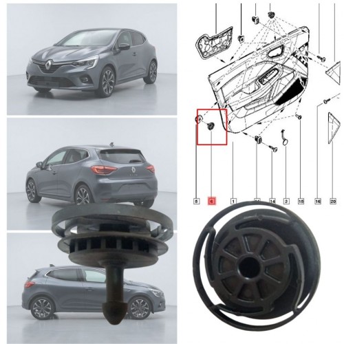 Clio 5 V 2019+ BF İç Döşeme Kapı Pano Klipsi 2 adet