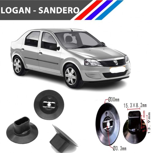 OTOZET Dacia Logan Sandero Bagaj ve Davlumbaz Klipsi 50 Adetli Paket