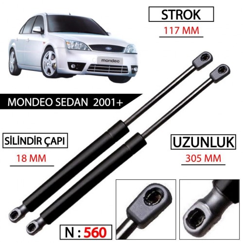 OTOZET Mondeo Sedan Bagaj Amortisörü Sağ Sol Takım 2001 Sonrası