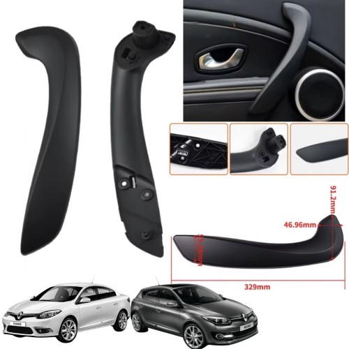 Fluence Megane 3 Kapı Kapı İç Kol Tutamağı Sol Siyah Alt Ve Üst Parça Sol 2009 - 2016