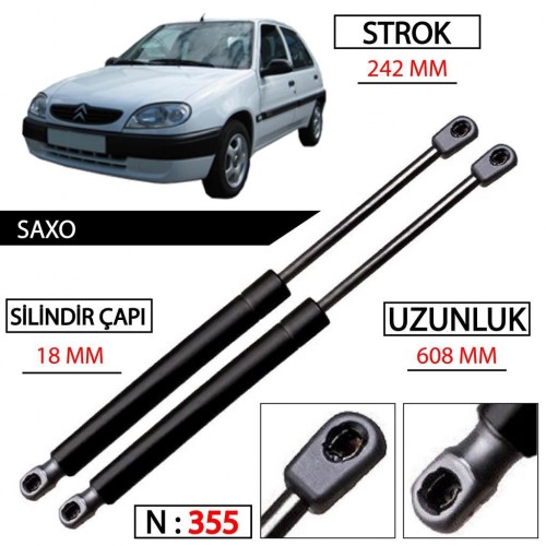 Citroen Saxo Bagaj Amortisörü Sağ Sol Takım 1996 - 2003 8731C0