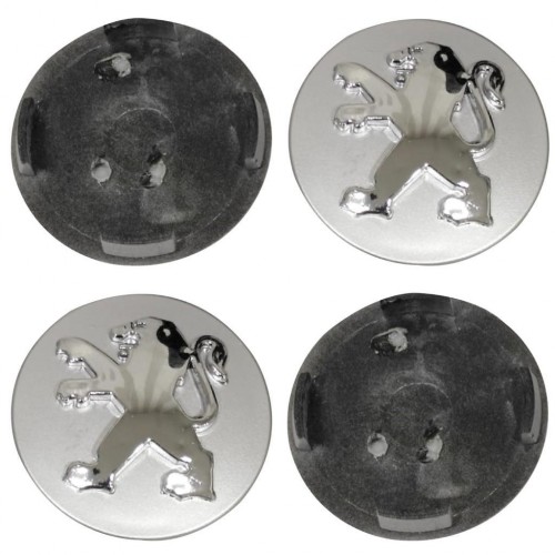 Peugeot Jant Göbeği Arması Açık Gri Takım 58x55mm