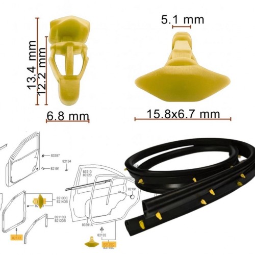 Hyundai Kia Kapı Çevre Toz Klipsi 10 adetli Paket