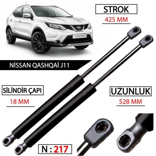 OTOZET Nissan Qashqai Bagaj Amortisör Sağ Sol Takım 904504EA1A