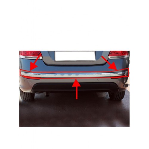 Otozet - Fiat Linea Arka Tampon Çıta Takımı Nikelajlı 3 Parçalı Set