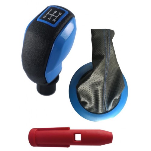 Otozet - Megane 2 Spor Vites Topuzu ve Vites Körüğü Lacivert Detaylı Set