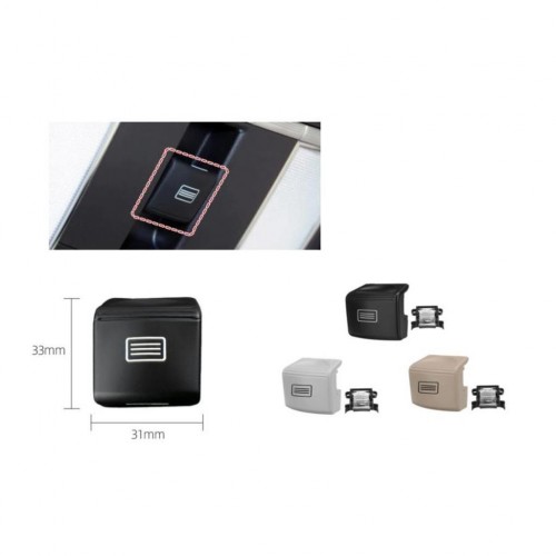 Mercedes W204 W212 A207 W218 Sunroof Cam Düğmesi Siyah Renk